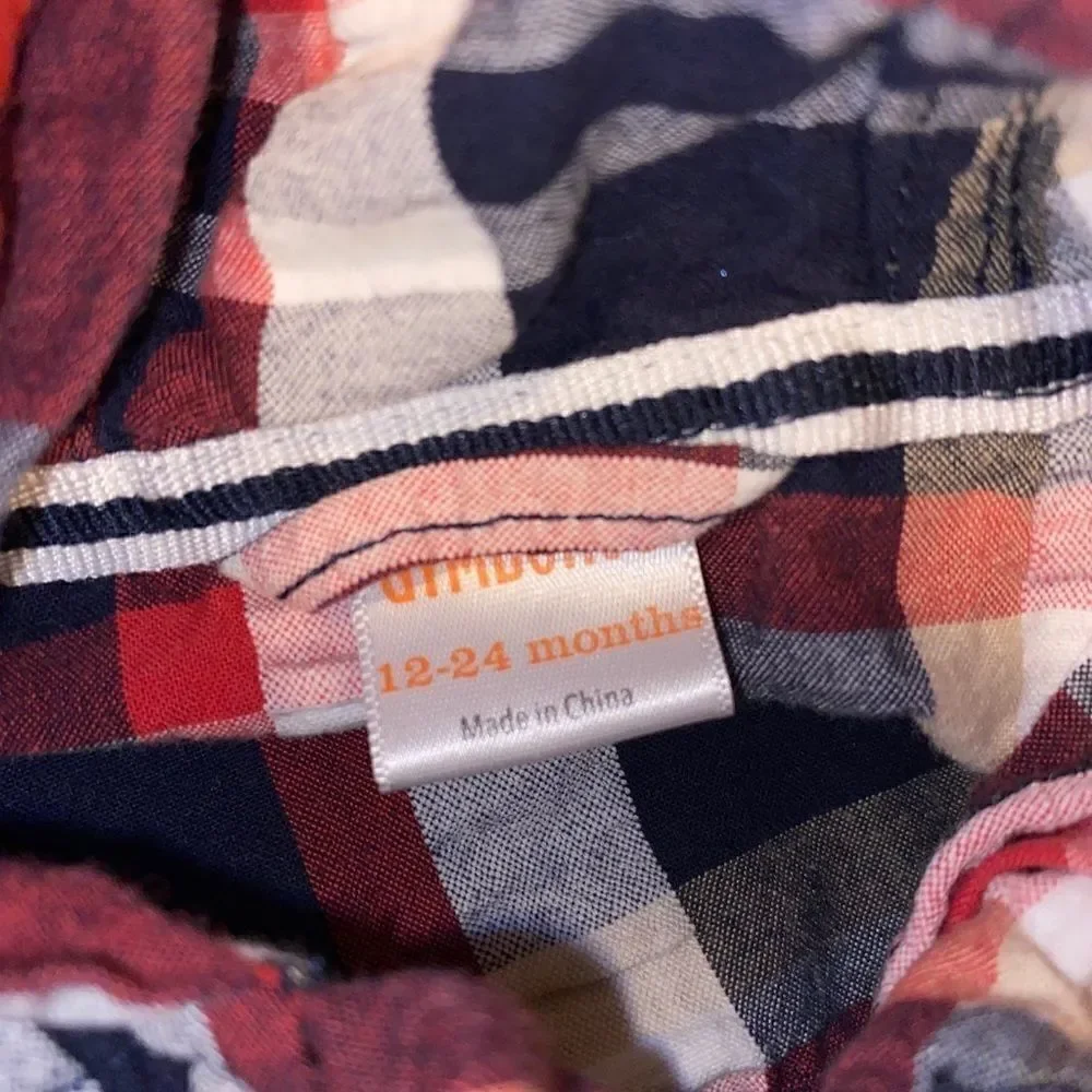 Gymboree Boys Toddler Unlined Plaid Hooded Jacket